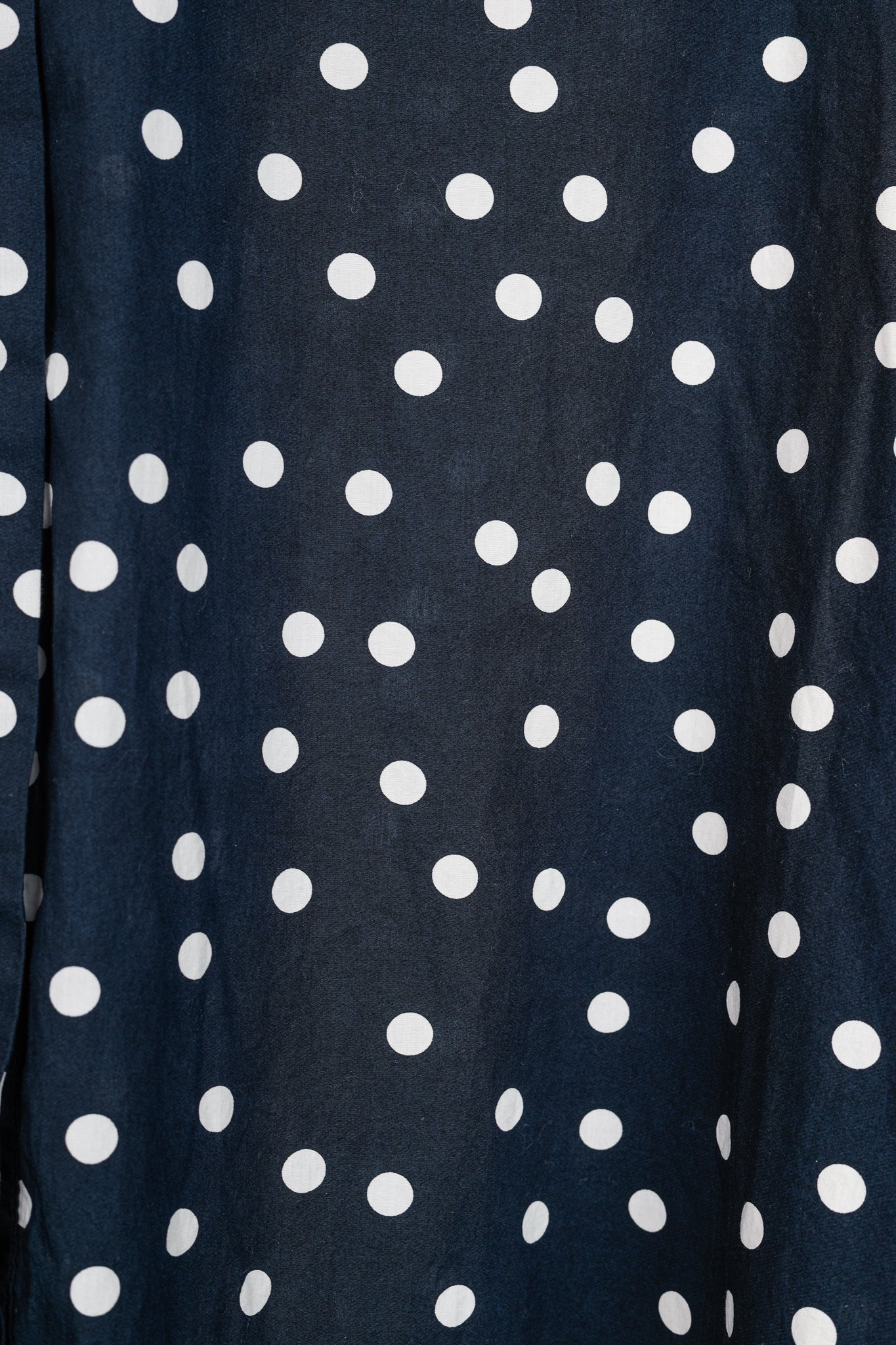 CH Carolina Herrera SS/17 Navy & White Polka-Dot Oversized Tie-Cuff Shirt