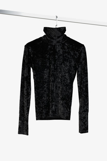 Caroline Constas Black Velvet Turtleneck