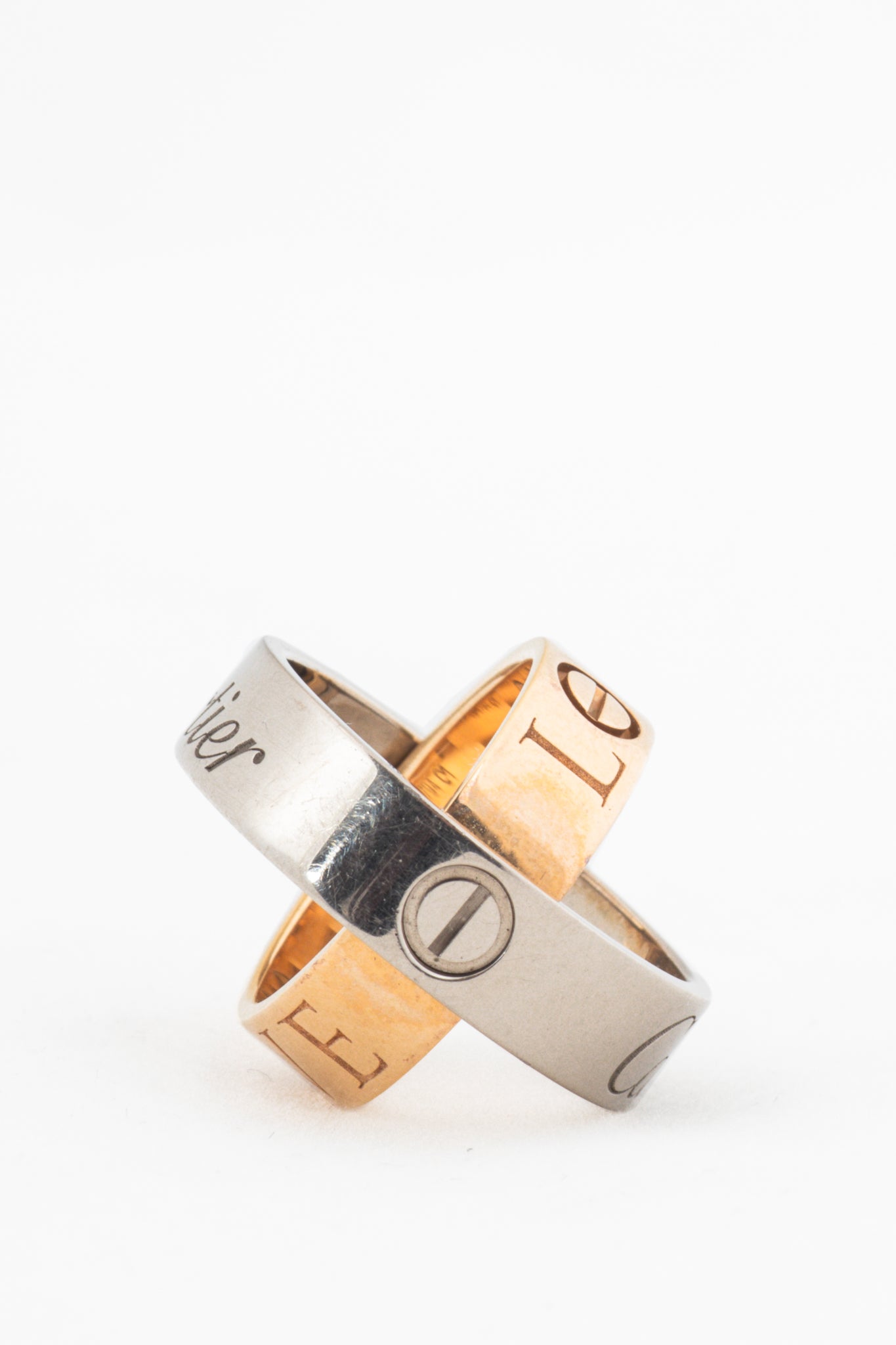 Cartier Love Twist 18k White & Yellow Gold Ring