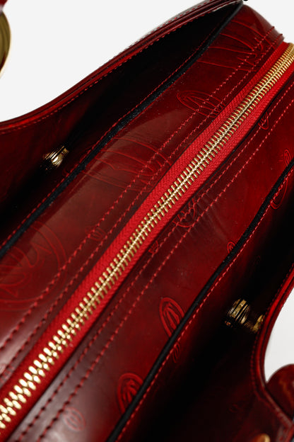 Cartier Marcello Red Happy Birthday Monogram Leather Shoulder Bag