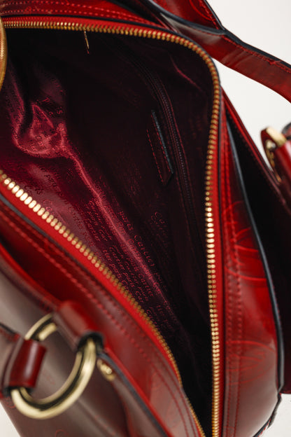 Cartier Marcello Red Happy Birthday Monogram Leather Shoulder Bag