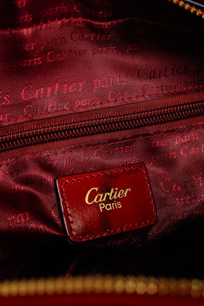 Cartier Marcello Red Happy Birthday Monogram Leather Shoulder Bag