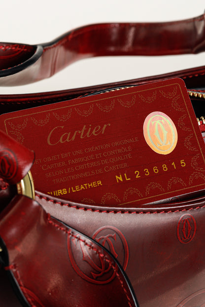 Cartier Marcello Red Happy Birthday Monogram Leather Shoulder Bag
