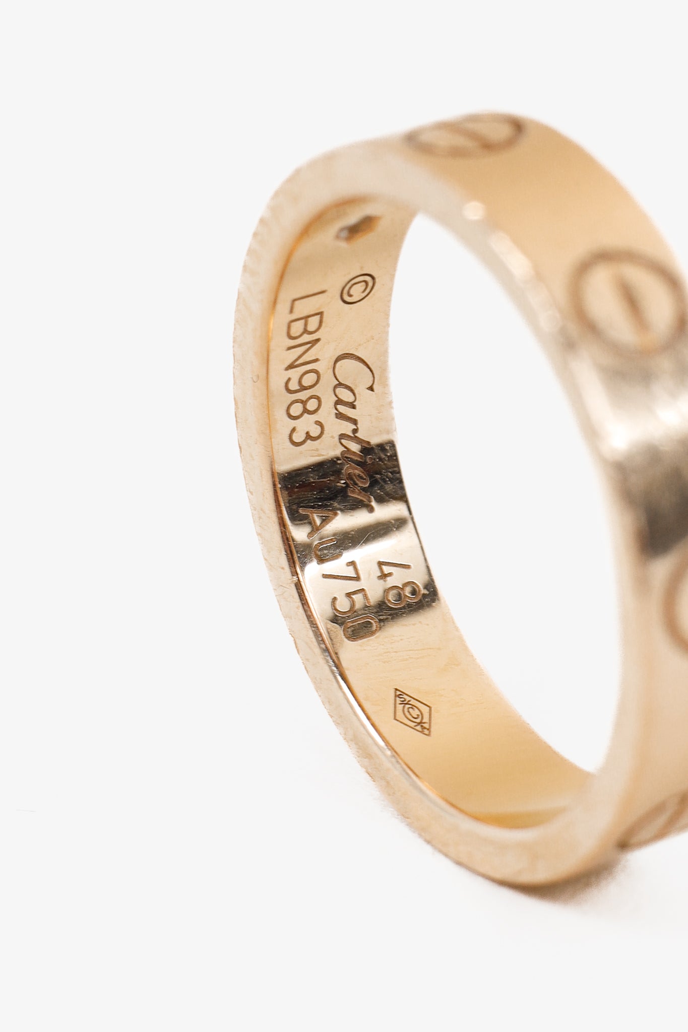 Cartier Love 18k Rose Gold Diamond Pave Ring