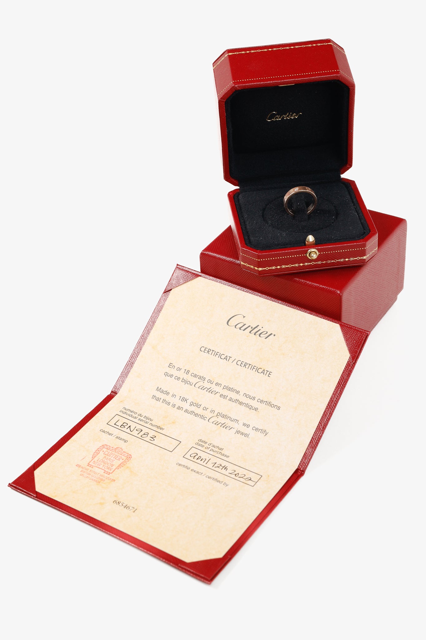 Cartier Love 18k Rose Gold Diamond Pave Ring