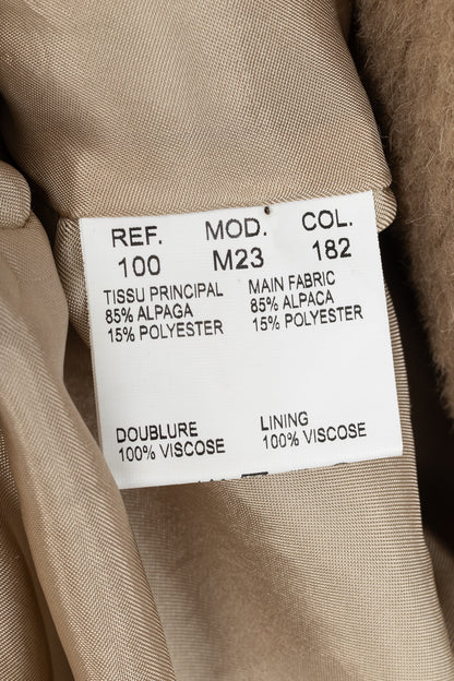 Carven PF15 Camel Alpaca Shearling Double-Breasted Coat
