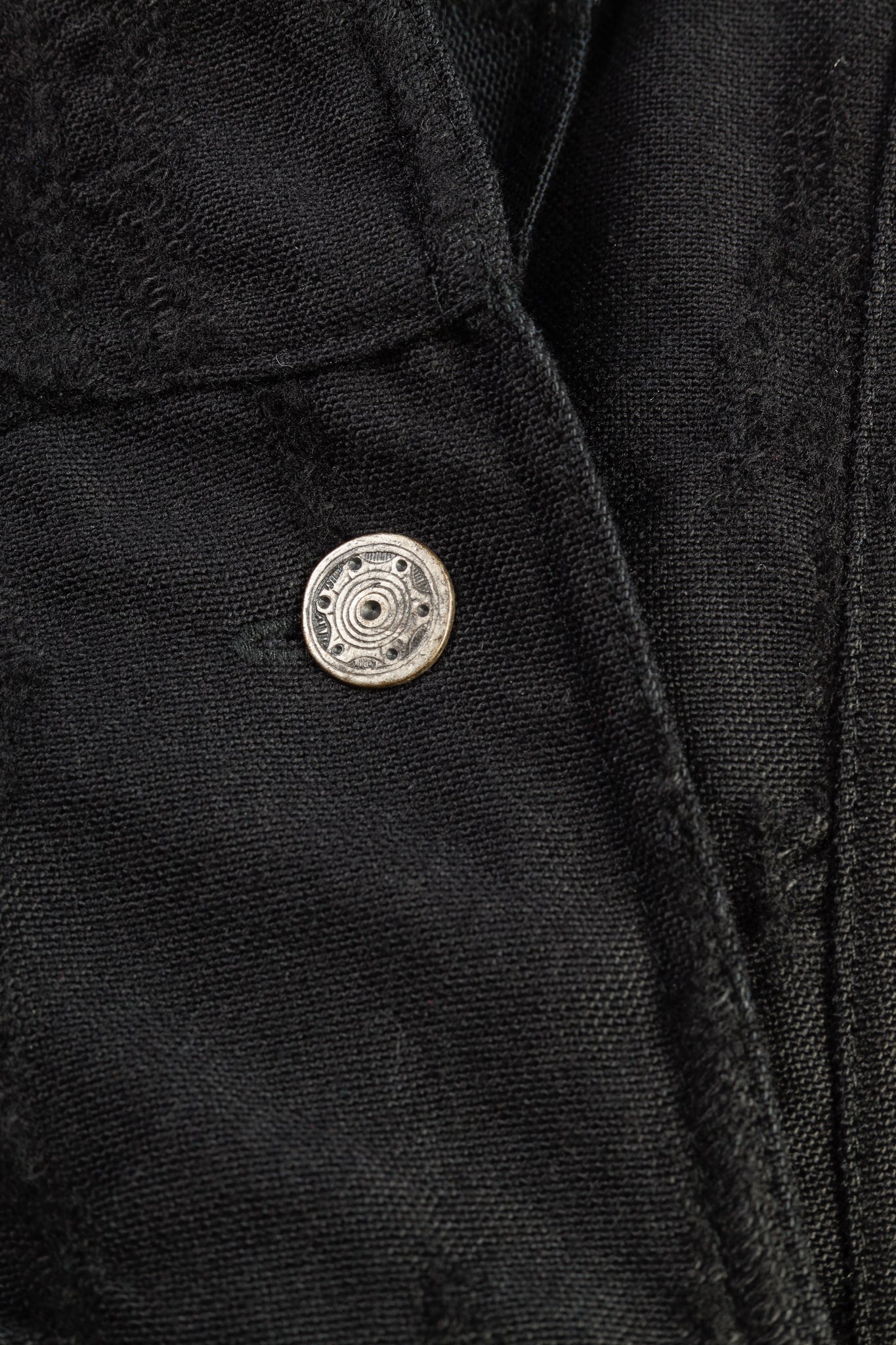 Caty Lesca Black Textured Wool & Cotton Metal-Accent Jacket