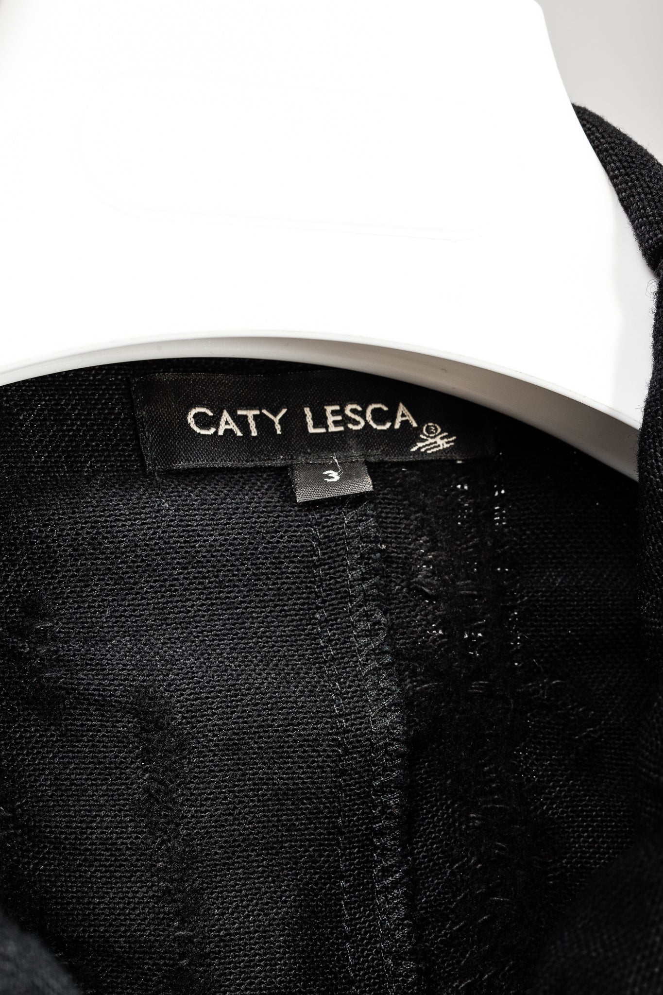 Caty Lesca Black Textured Wool & Cotton Metal-Accent Jacket