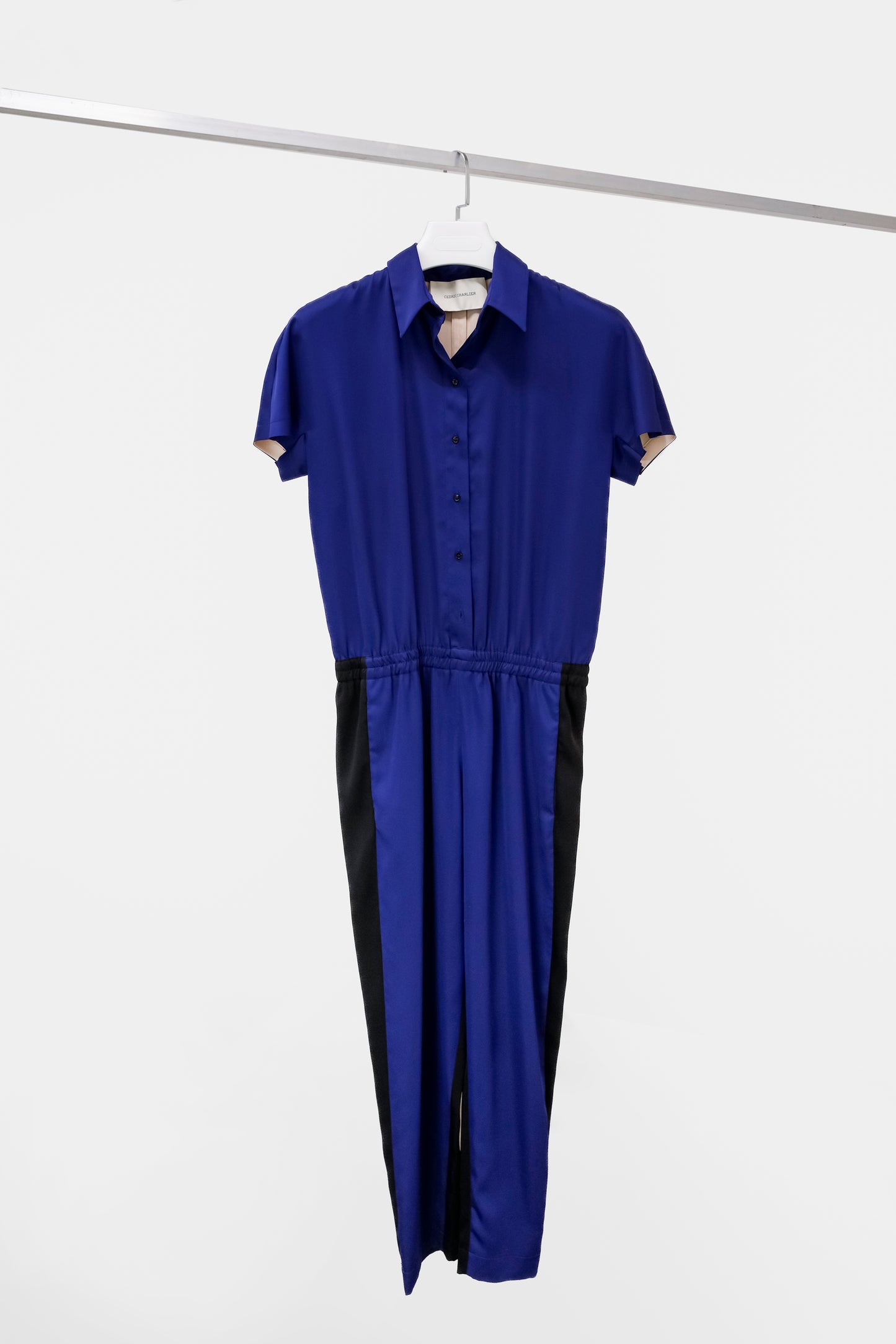 Cedric Charlier R/15 Blue Short Sleeve Jumpsuit