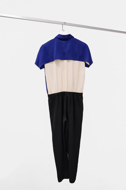Cedric Charlier R/15 Blue Short Sleeve Jumpsuit