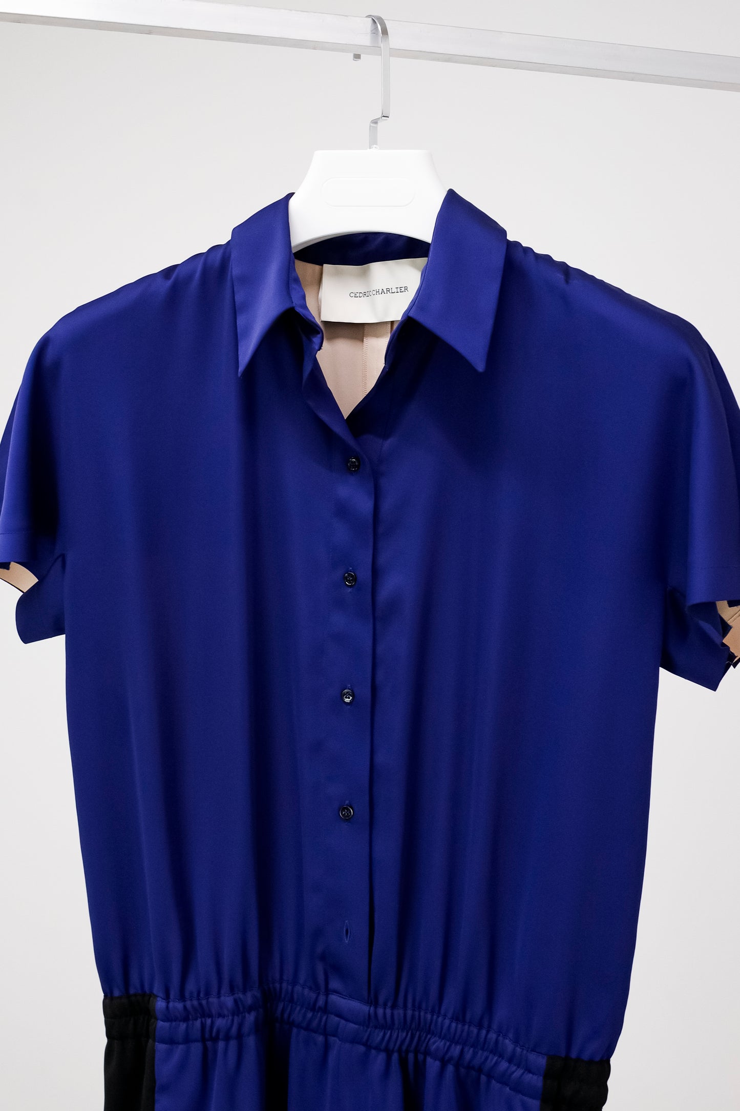 Cedric Charlier R/15 Blue Short Sleeve Jumpsuit