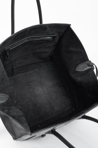Celine Medium Phantom Luggage Black Leather Tote