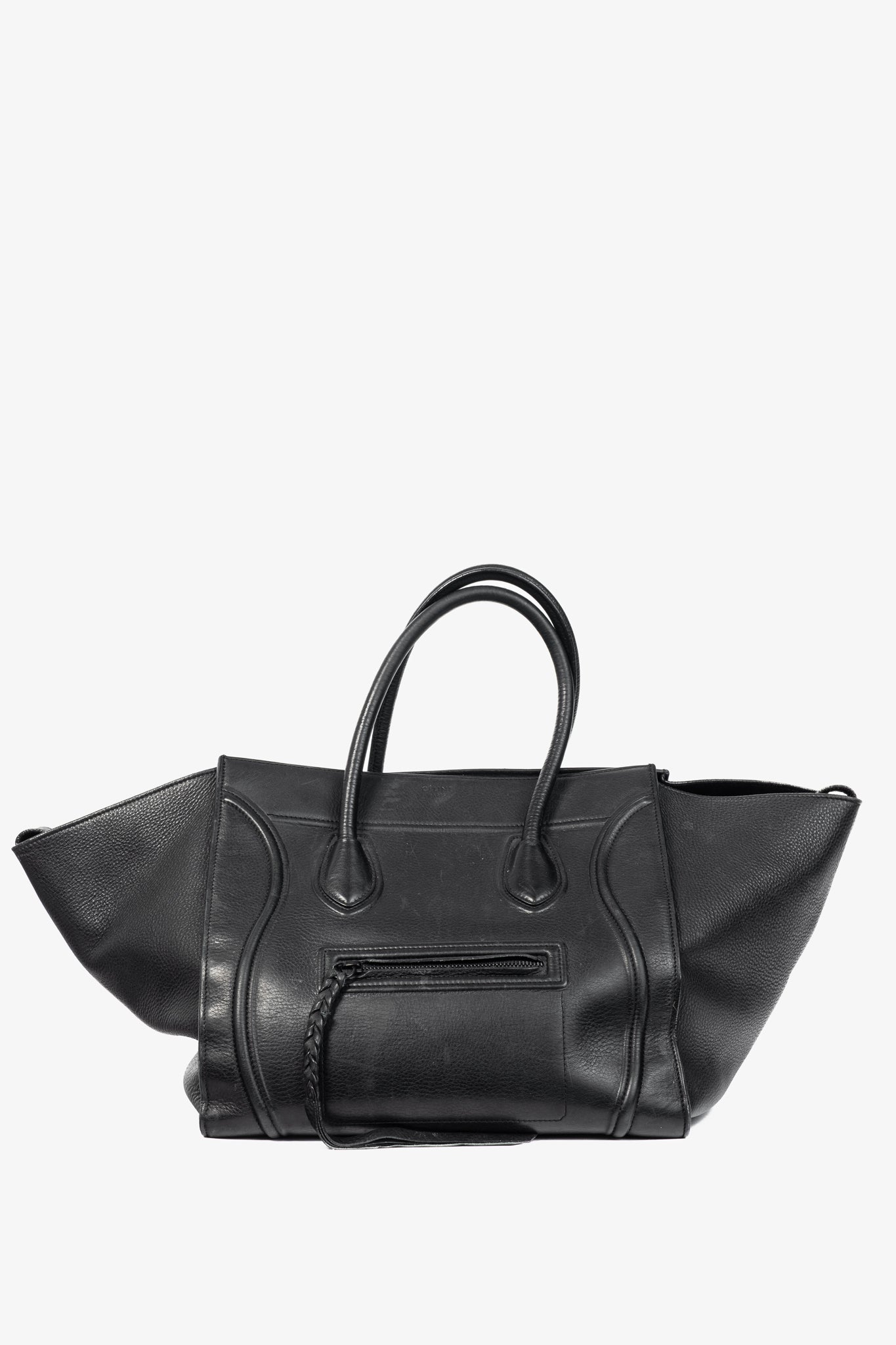 Celine Medium Phantom Luggage Black Leather Tote