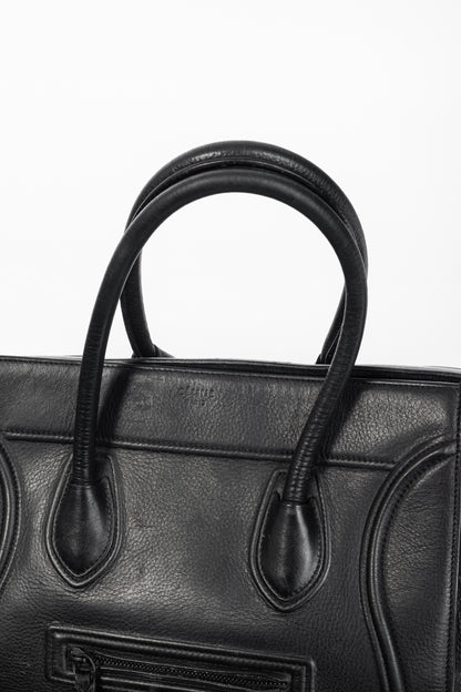 Celine Medium Phantom Luggage Black Leather Tote