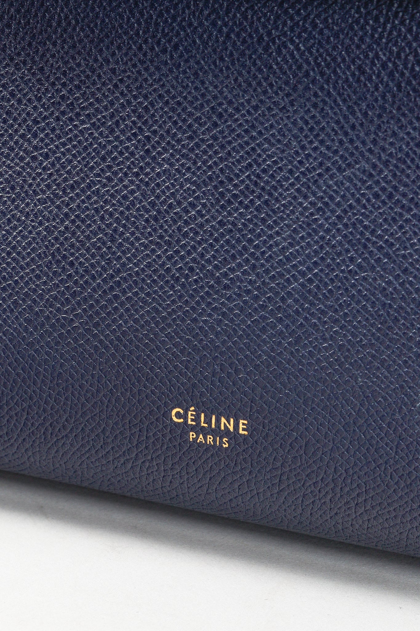 Celine Mini Belt Navy Grained Calfskin Bag