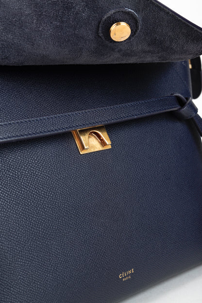 Celine Mini Belt Navy Grained Calfskin Bag