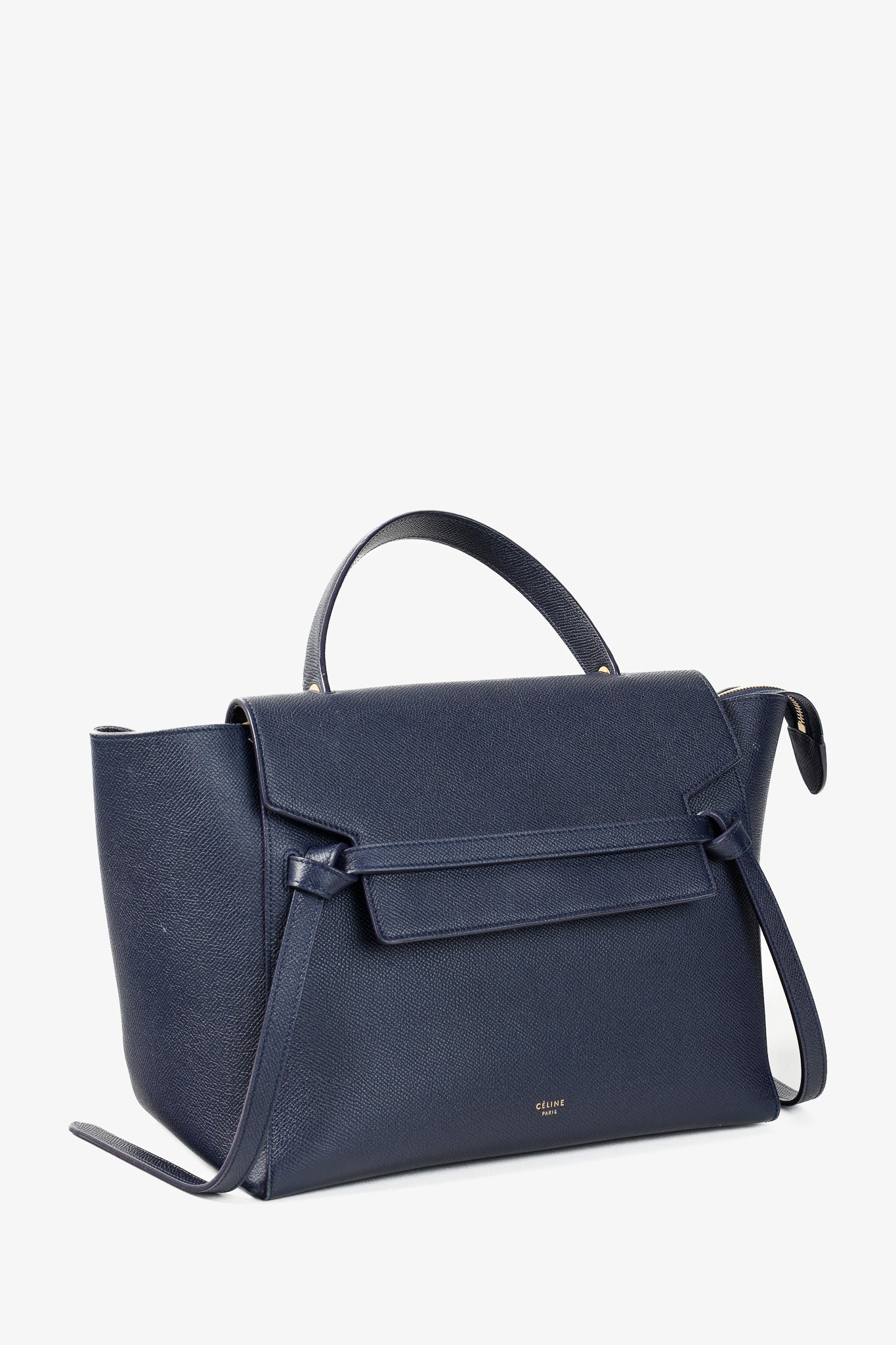 Celine Mini Belt Navy Grained Calfskin Bag Women s