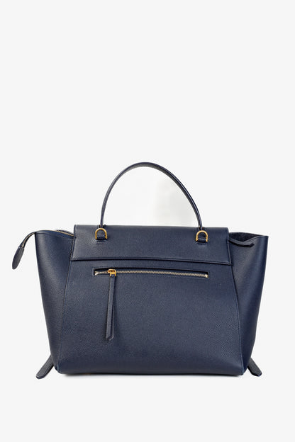 Celine Mini Belt Navy Grained Calfskin Bag