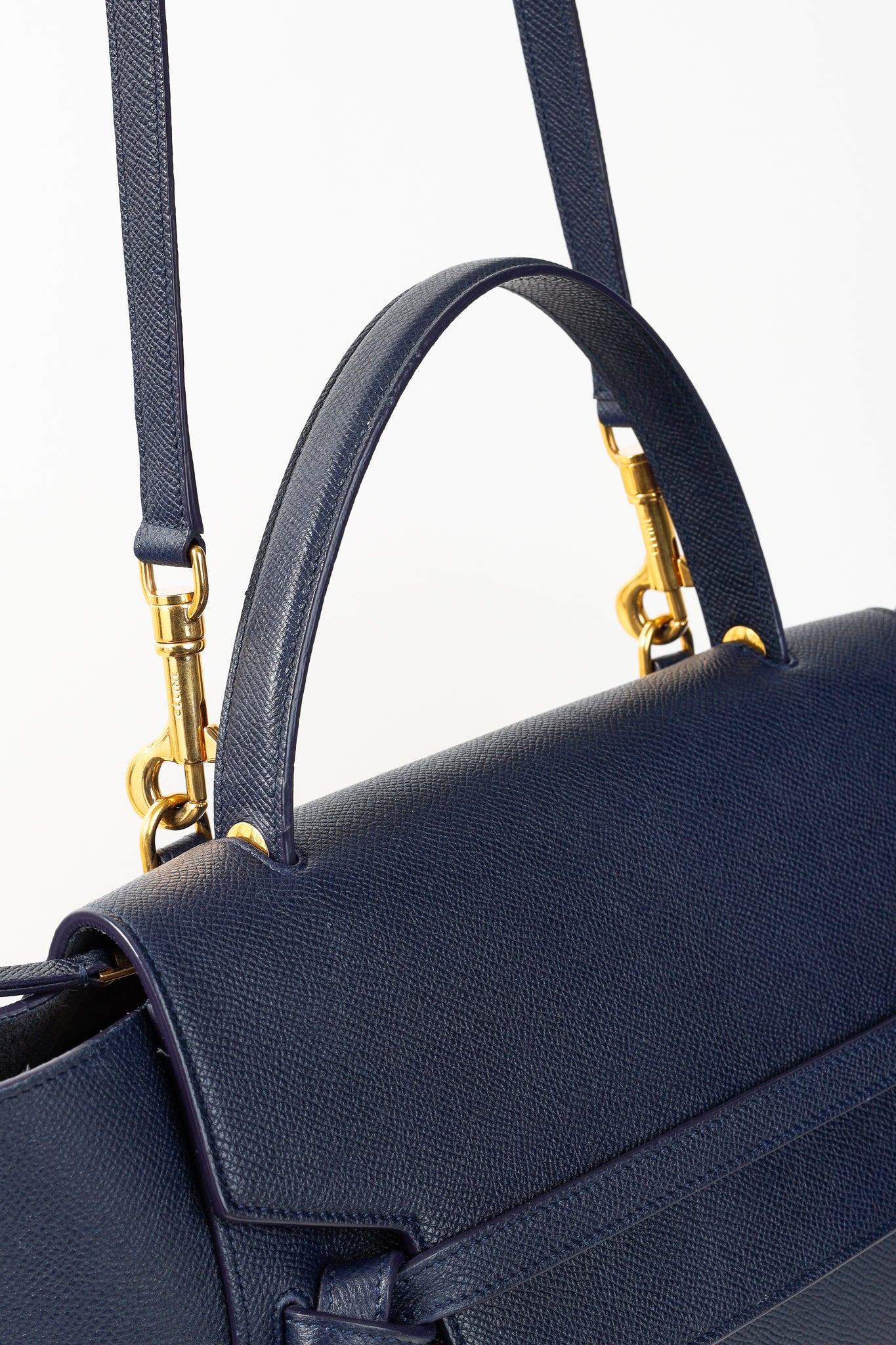 Celine Mini Belt Navy Grained Calfskin Bag