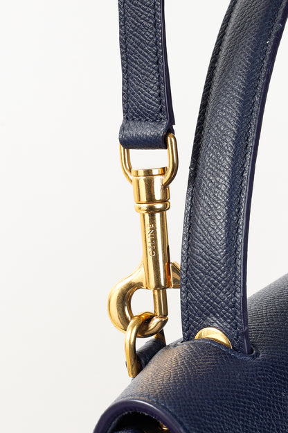 Celine Mini Belt Navy Grained Calfskin Bag