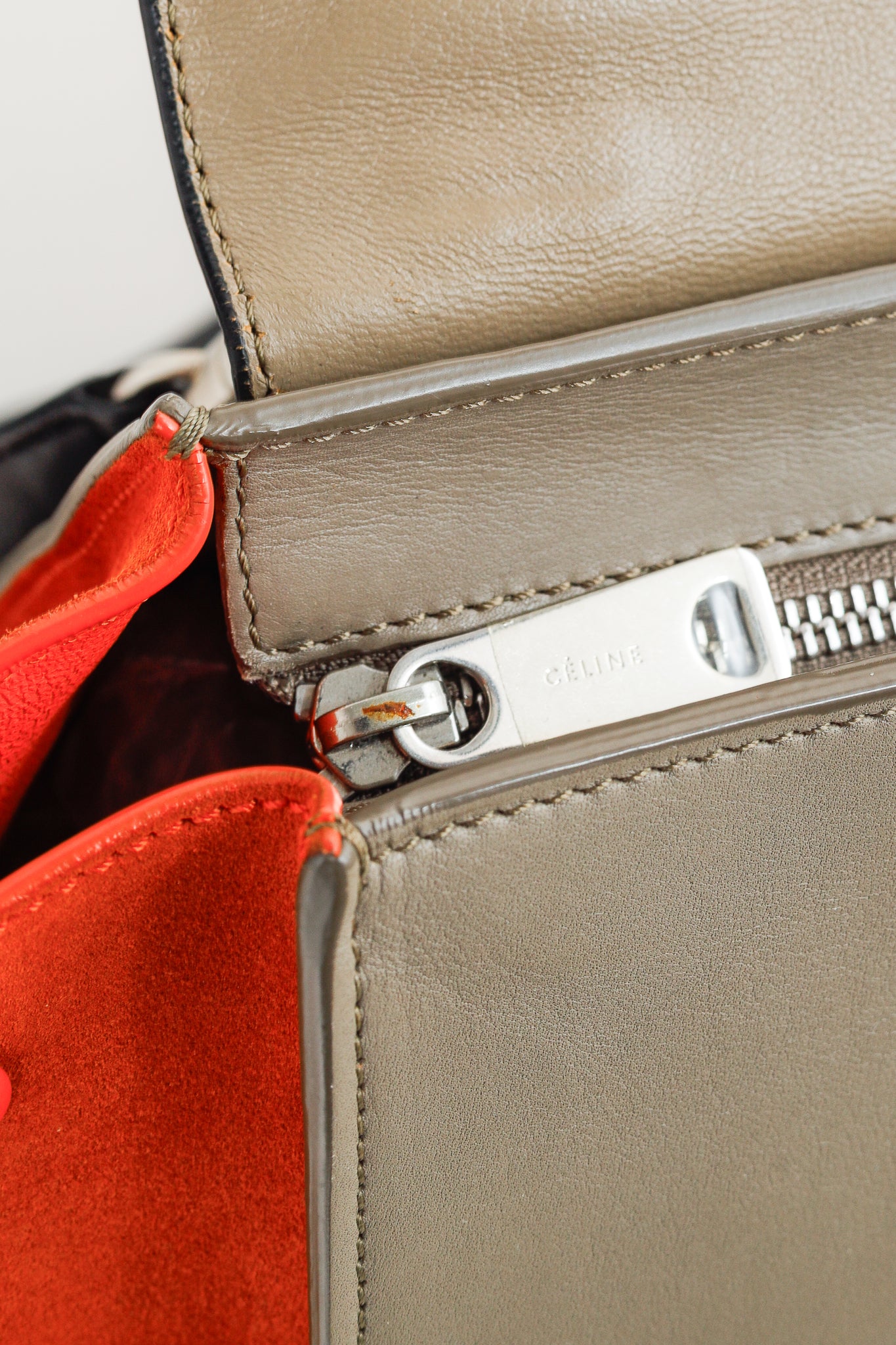 Celine Trapeze Medium Tricolour Leather & Suede Tote
