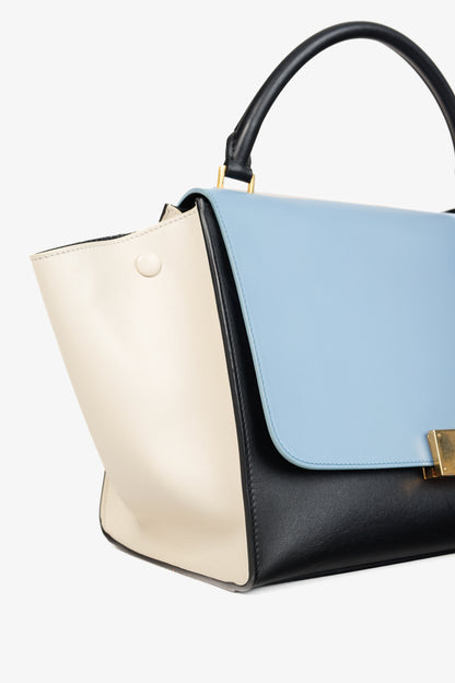 Celine Trapeze Smooth Calfskin Tri-Colour Blue Leather Bag