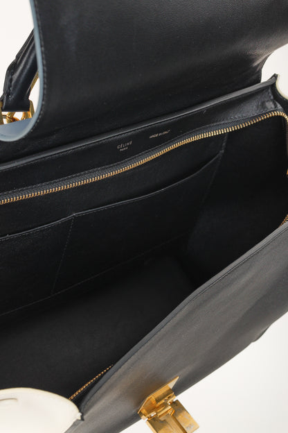 Celine Trapeze Smooth Calfskin Tri-Colour Blue Leather Bag