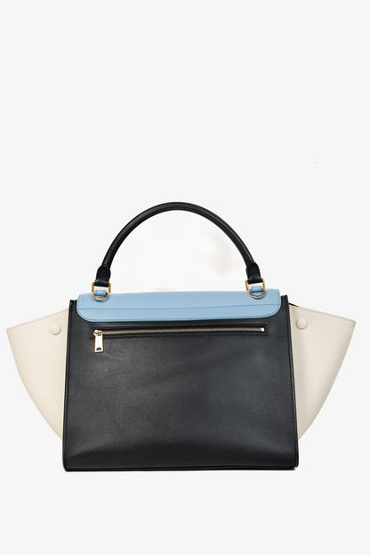 Celine Trapeze Smooth Calfskin Tri-Colour Blue Leather Bag