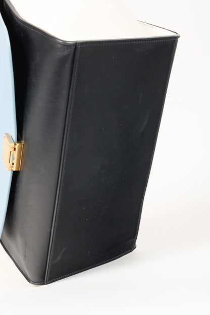 Celine Trapeze Smooth Calfskin Tri-Colour Blue Leather Bag