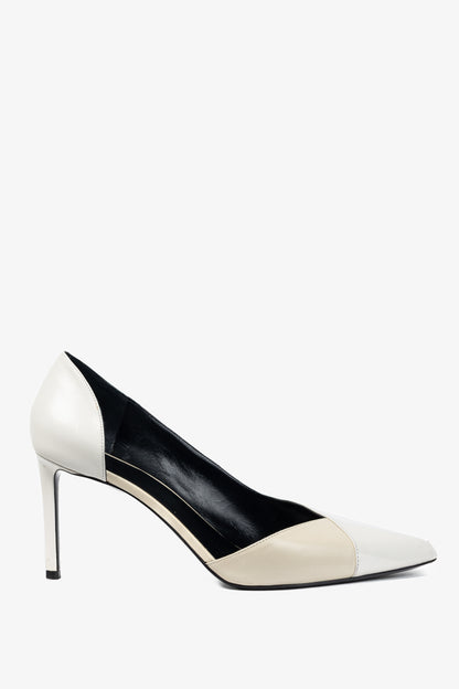 Celine Ivory & Beige Two-Tone Pointed-Toe D'Orsay Pumps