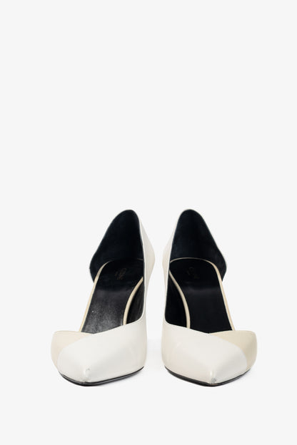 Celine Ivory & Beige Two-Tone Pointed-Toe D'Orsay Pumps
