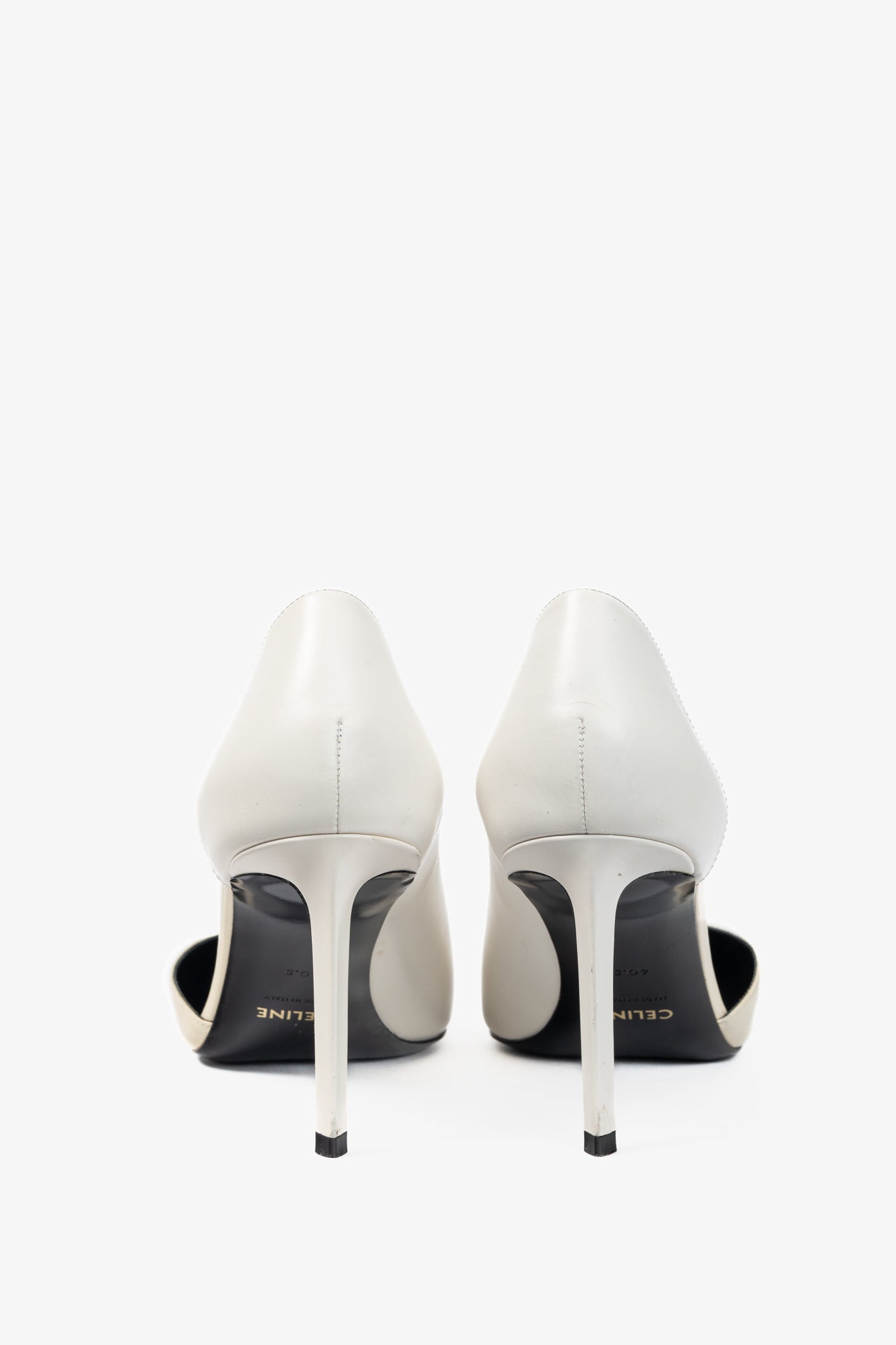 Celine Ivory & Beige Two-Tone Pointed-Toe D'Orsay Pumps