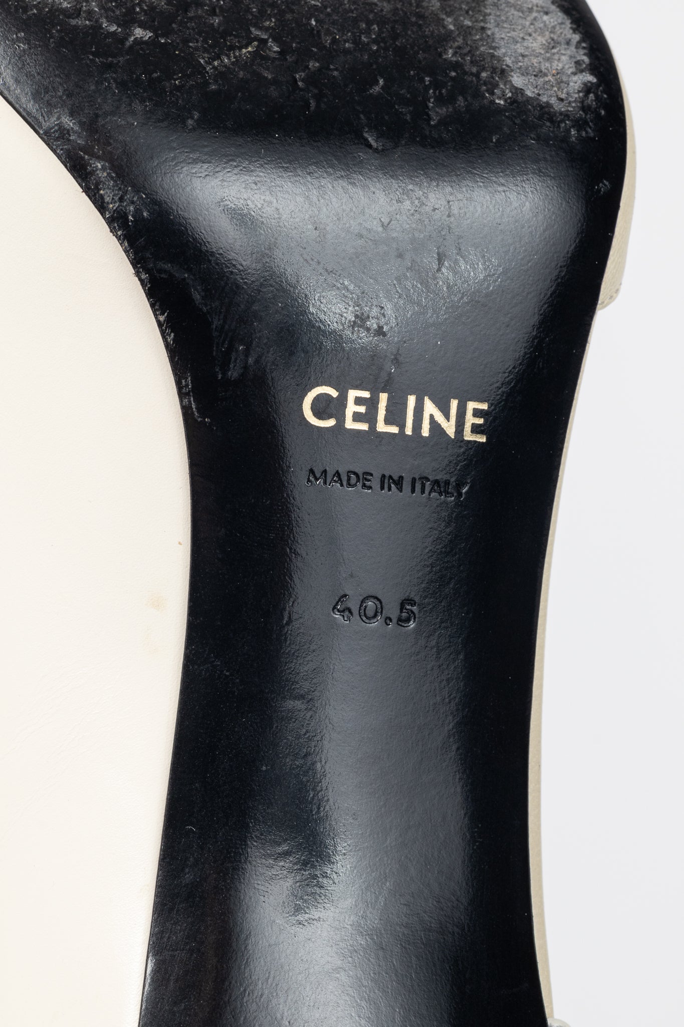 Celine Ivory & Beige Two-Tone Pointed-Toe D'Orsay Pumps