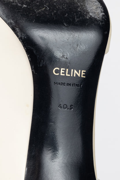 Celine Ivory & Beige Two-Tone Pointed-Toe D'Orsay Pumps