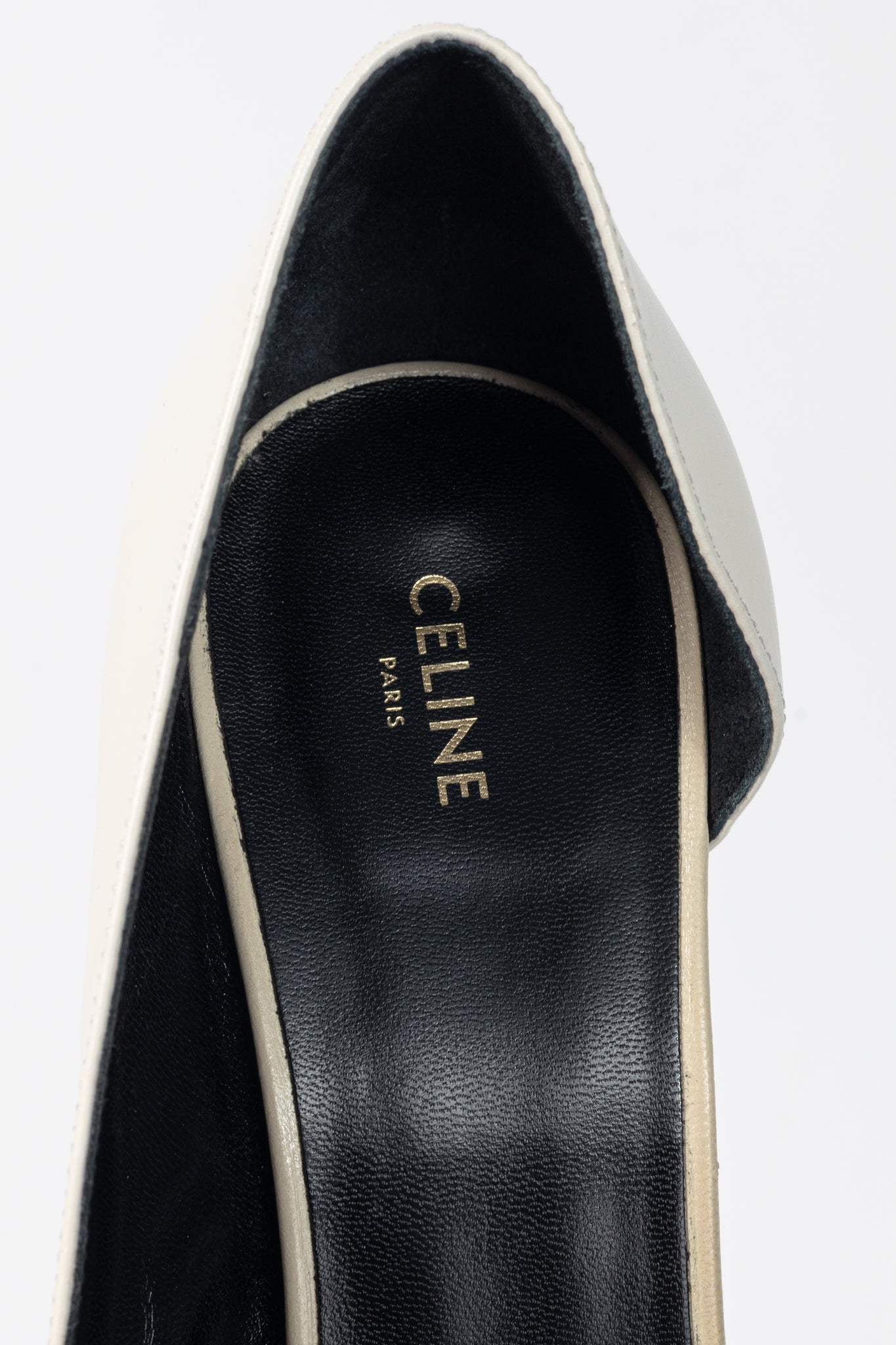Celine Ivory & Beige Two-Tone Pointed-Toe D'Orsay Pumps