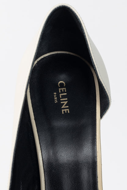 Celine Ivory & Beige Two-Tone Pointed-Toe D'Orsay Pumps