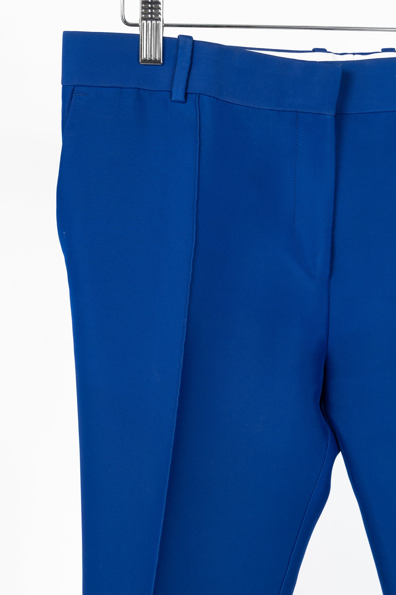 Celine PF11 Blue Viscose-Blend Tapered Crop Trousers
