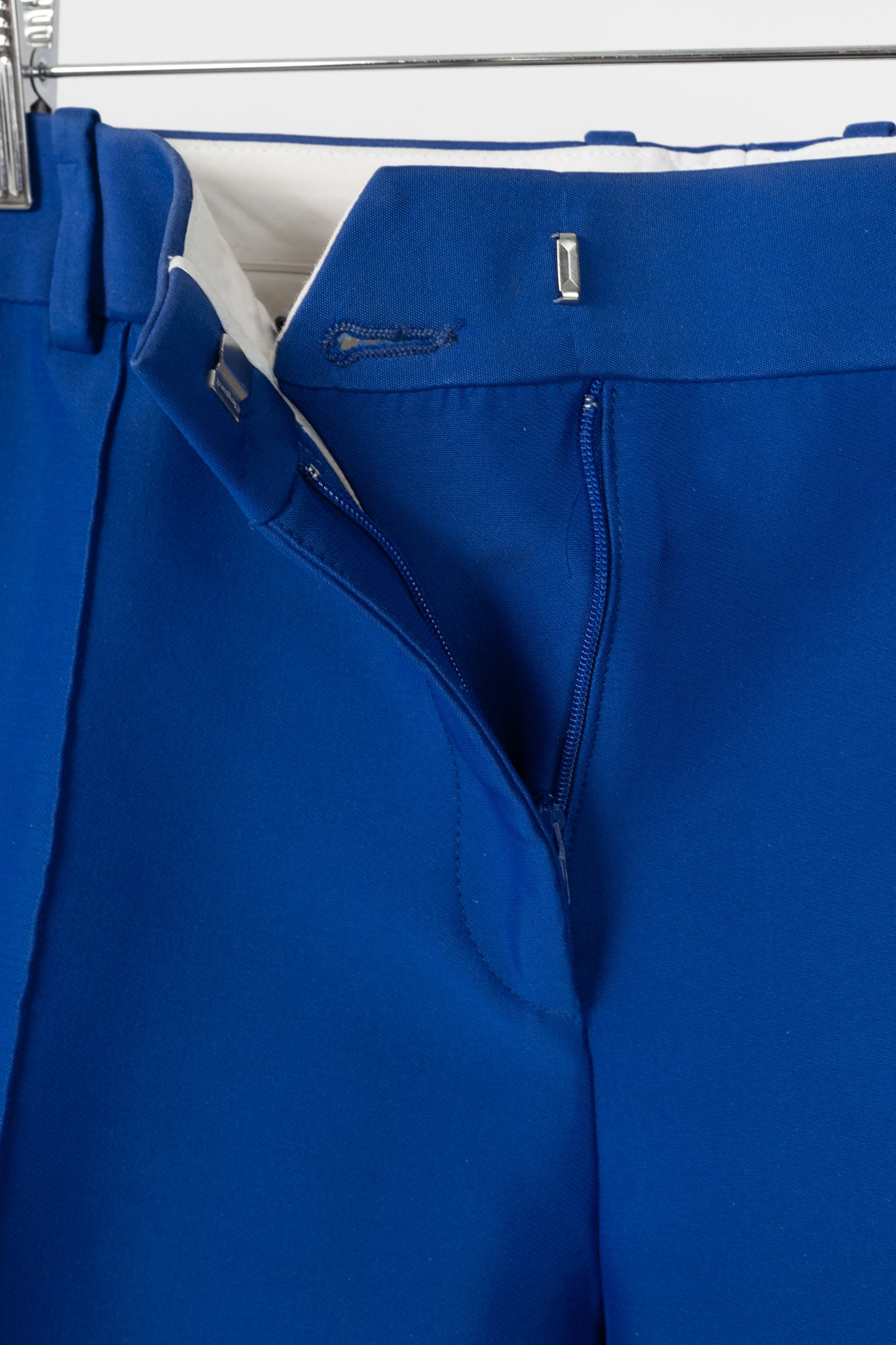 Celine PF11 Blue Viscose-Blend Tapered Crop Trousers