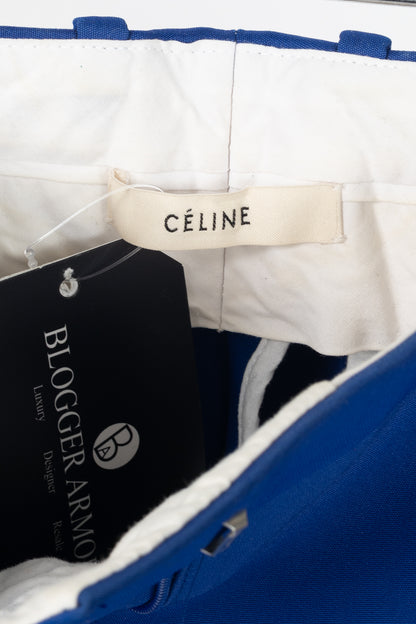 Celine PF11 Blue Viscose-Blend Tapered Crop Trousers