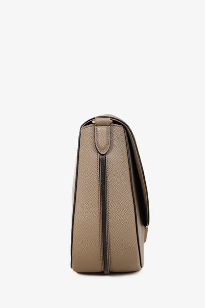 Celine Medium Trotteur Taupe Grained Calfskin Crossbody
