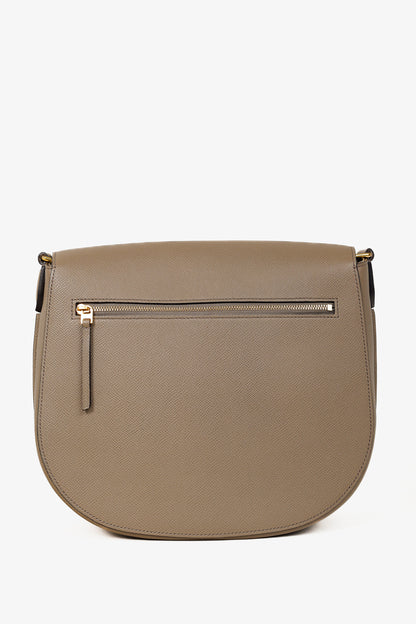 Celine Medium Trotteur Taupe Grained Calfskin Crossbody