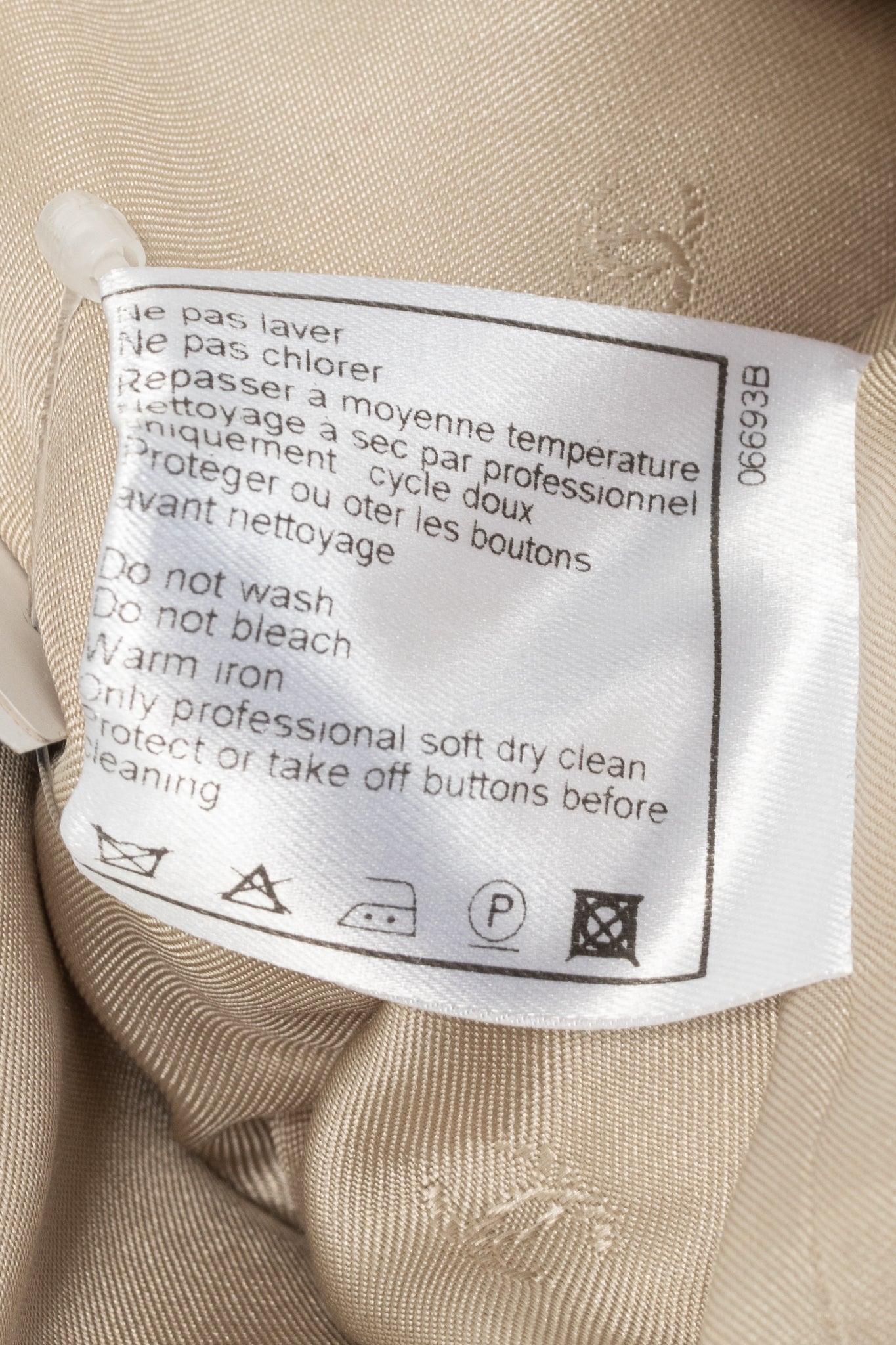 Chanel 98P Beige Wool & Cotton-Blend Twill Mac Coat