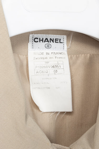 Chanel 98P Beige Wool & Cotton-Blend Twill Mac Coat