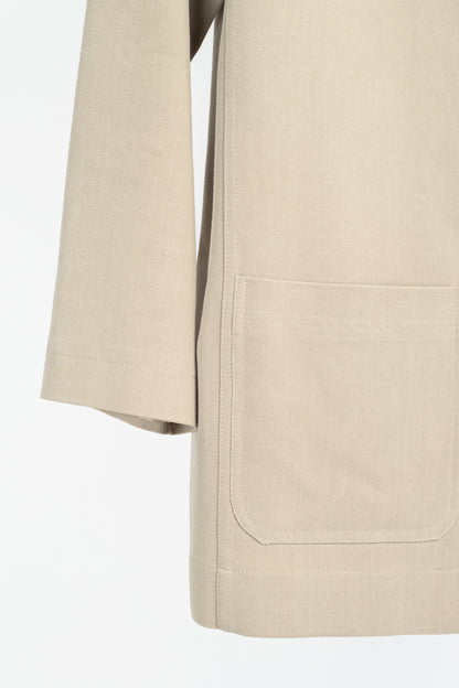 Chanel 98P Beige Wool & Cotton-Blend Twill Mac Coat