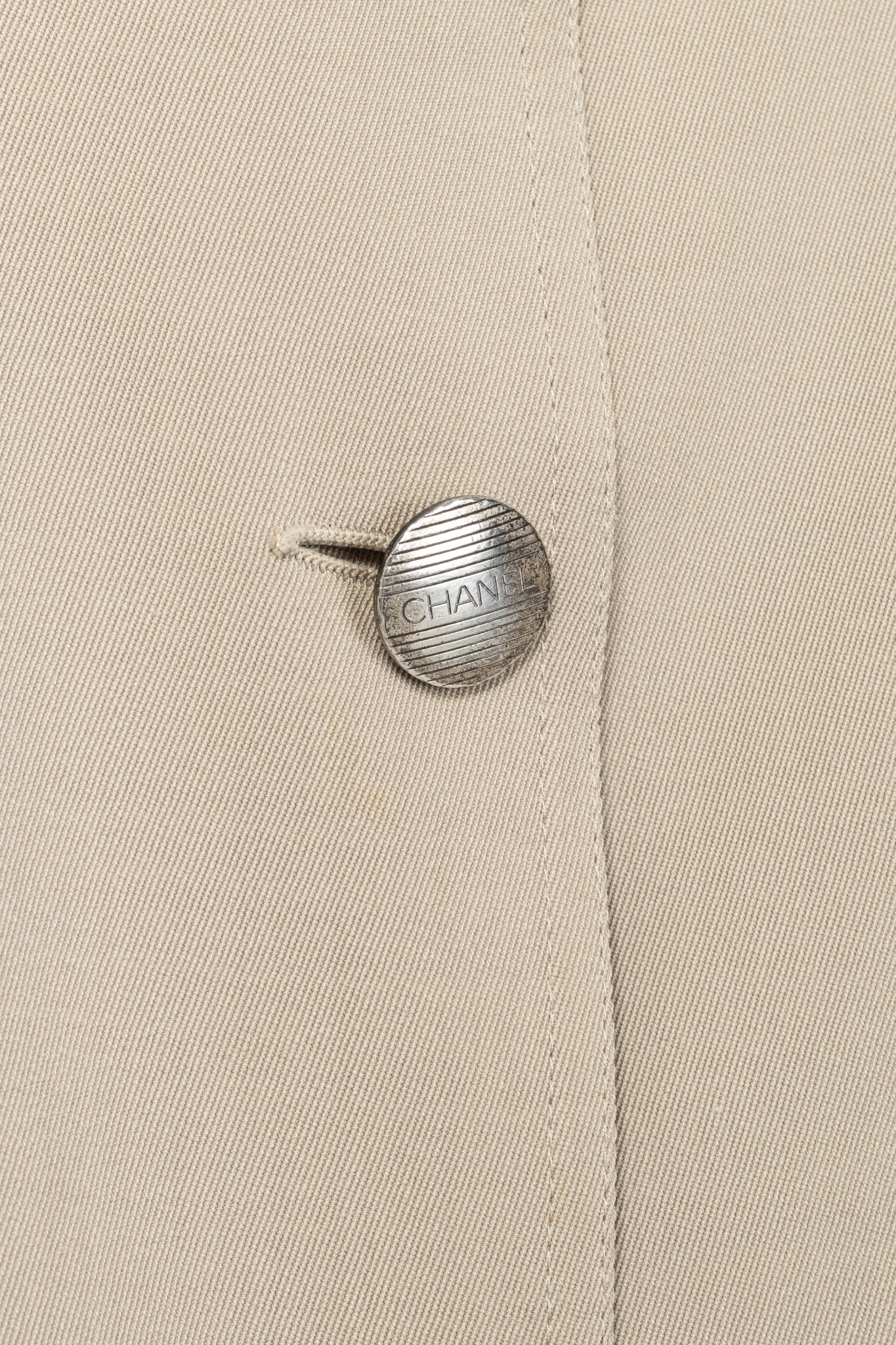Chanel 98P Beige Wool & Cotton-Blend Twill Mac Coat