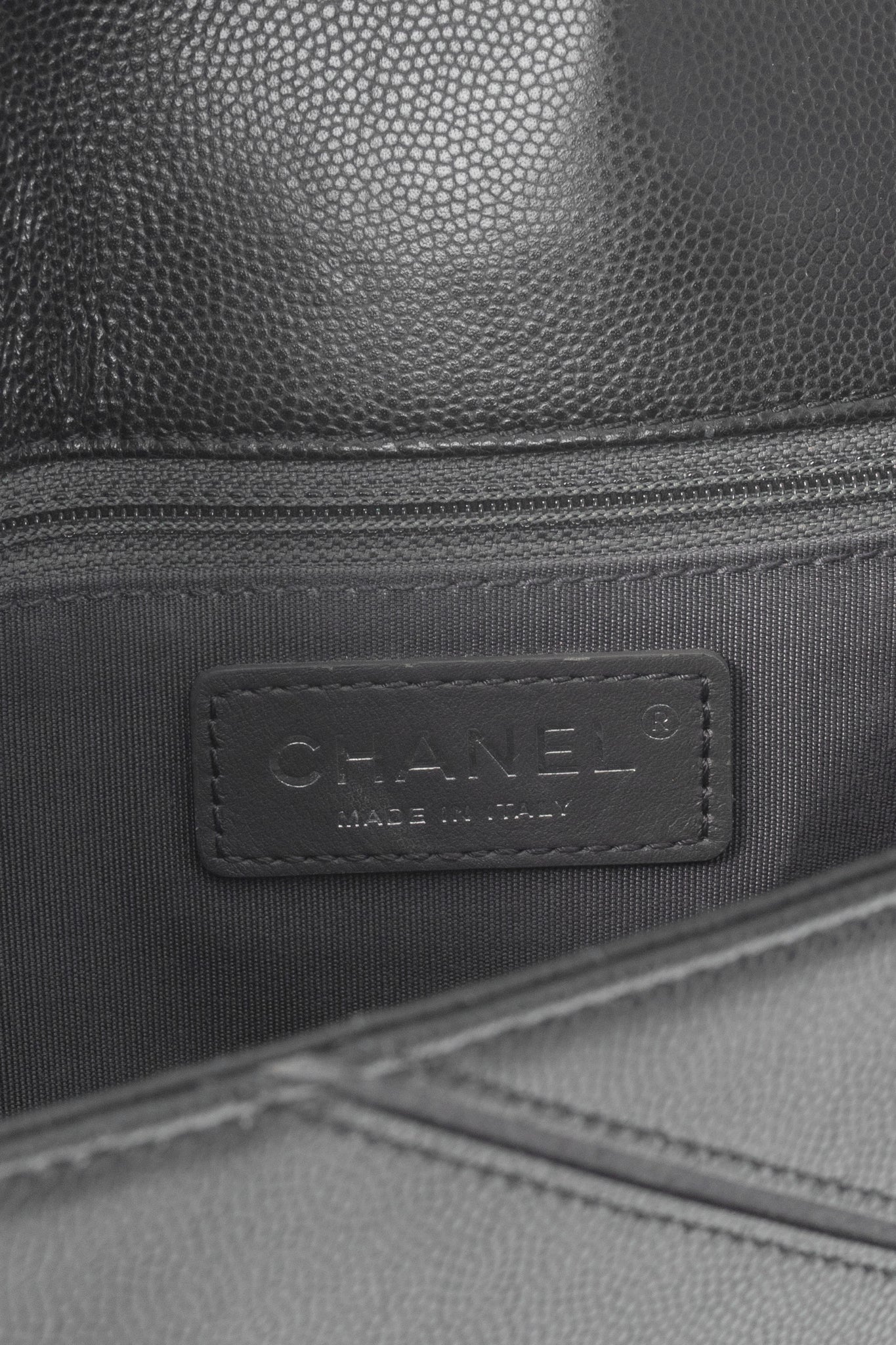 Chanel SS17 Black Caviar Large Chevron Flap Bag