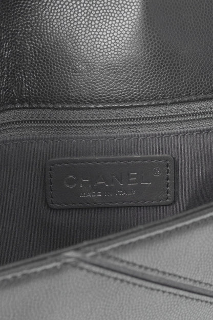 Chanel SS17 Black Caviar Large Chevron Flap Bag