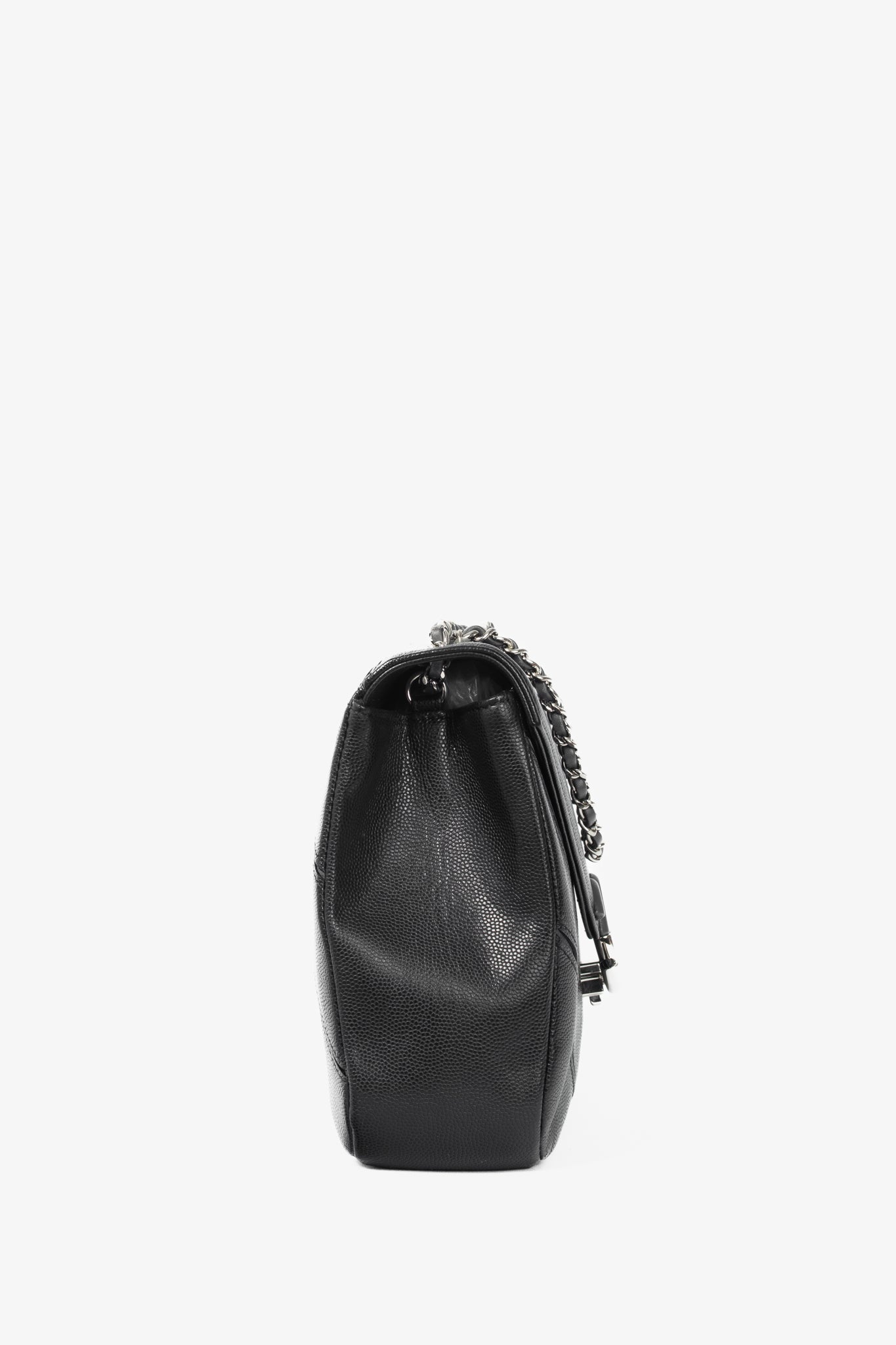 Chanel SS17 Black Caviar Large Chevron Flap Bag
