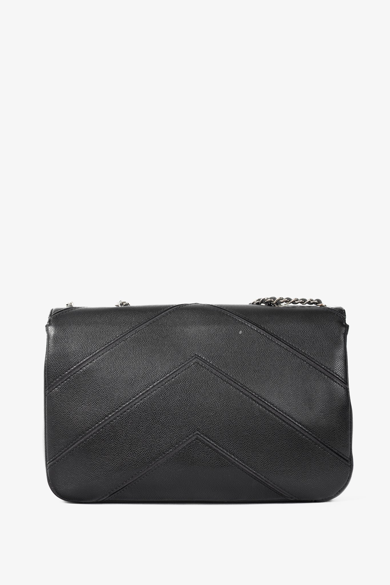 Chanel SS17 Black Caviar Large Chevron Flap Bag