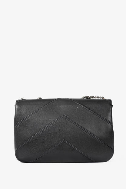 Chanel SS17 Black Caviar Large Chevron Flap Bag